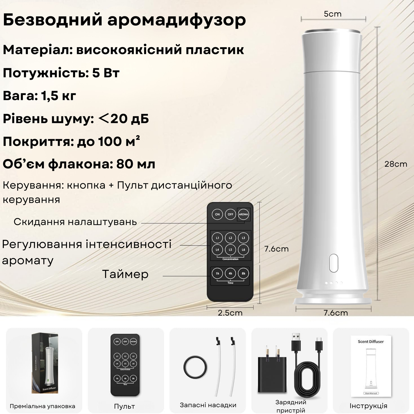 Дифузер "INCANTO-123" Manual, белый