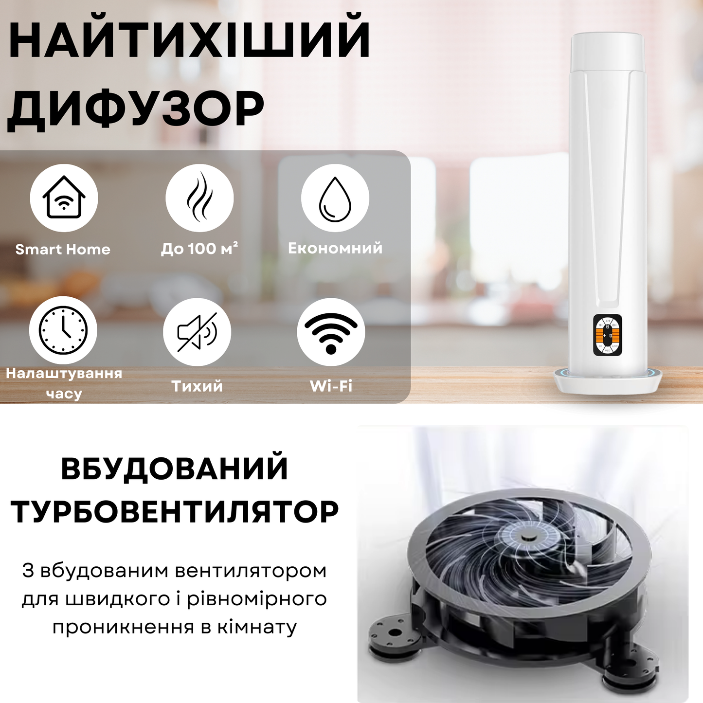 Дифузер "INCANTO-125" WiFi/Bluetooth, белый