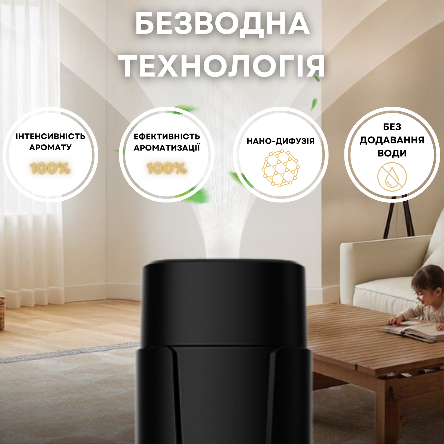 Дифузер "INCANTO-125" WiFi/Bluetooth, чорний