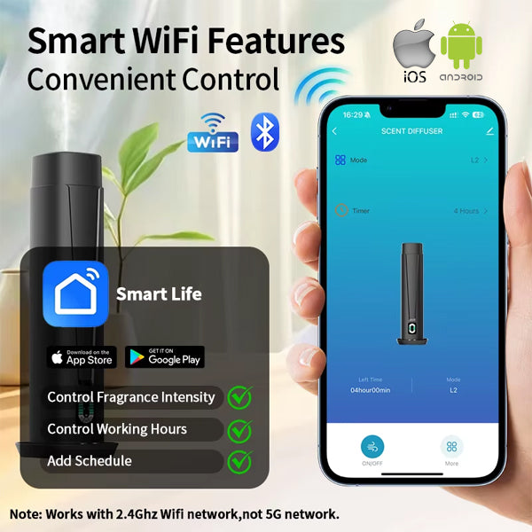 Дифузер "INCANTO-125" WiFi/Bluetooth, черный