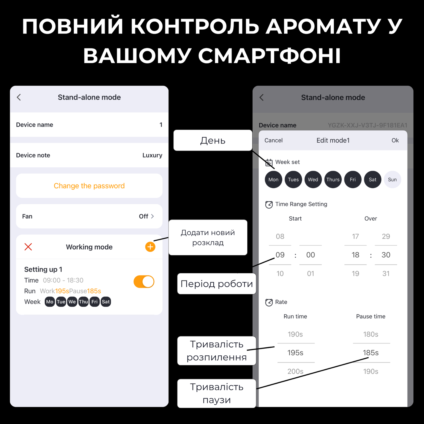 Дифузор "INCANTO-300" Bluetooth, HVAC, чорний