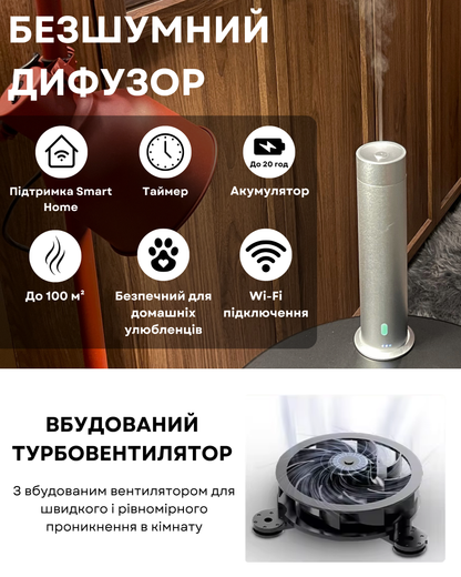 Диффузер "INCANTO-124" WiFi/Bluetooth, серебро